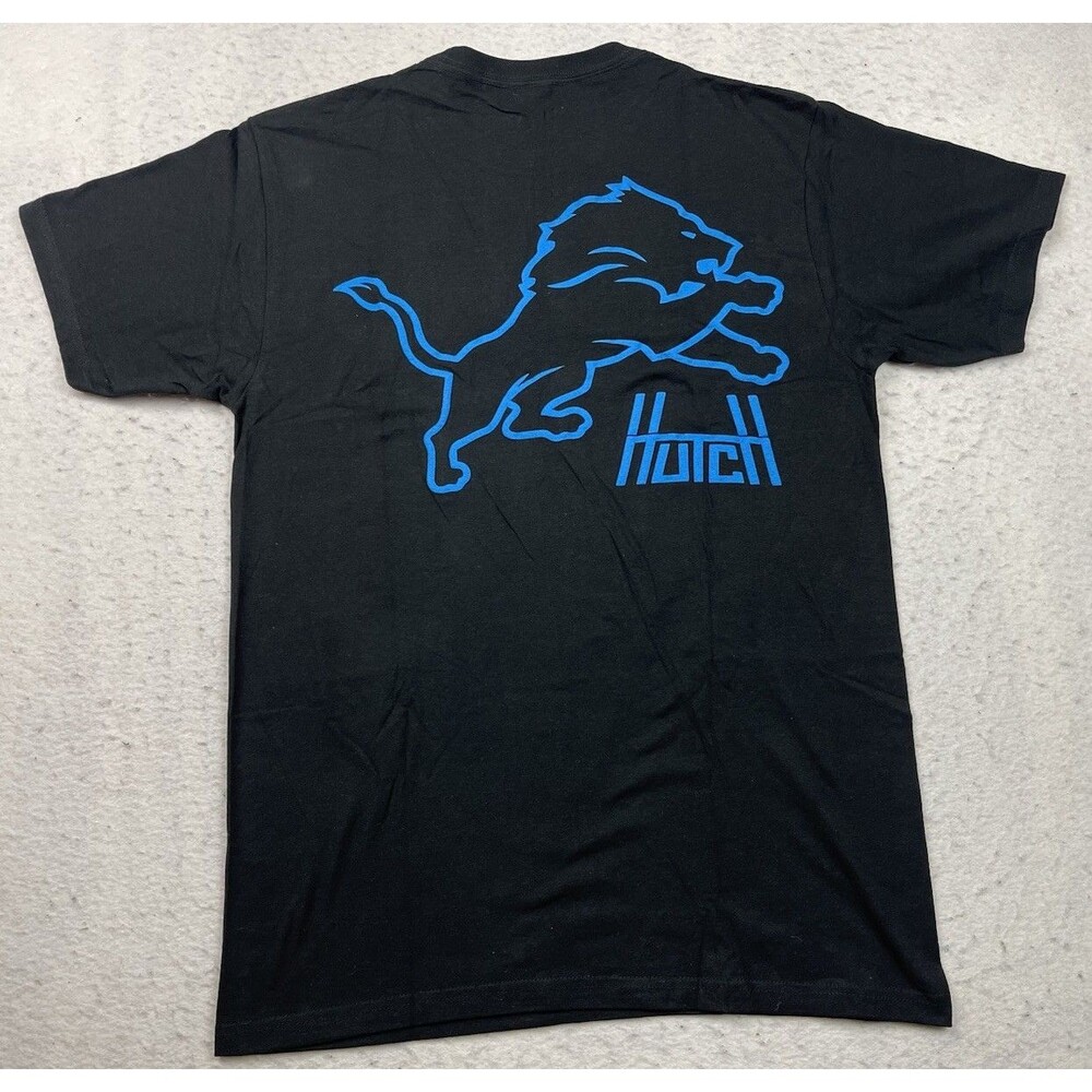 Detroit Lions Hutch Unbroken Men’s Medium Black Graphic Short Sleeve T-Shirt NWT - Picture 2 of 6